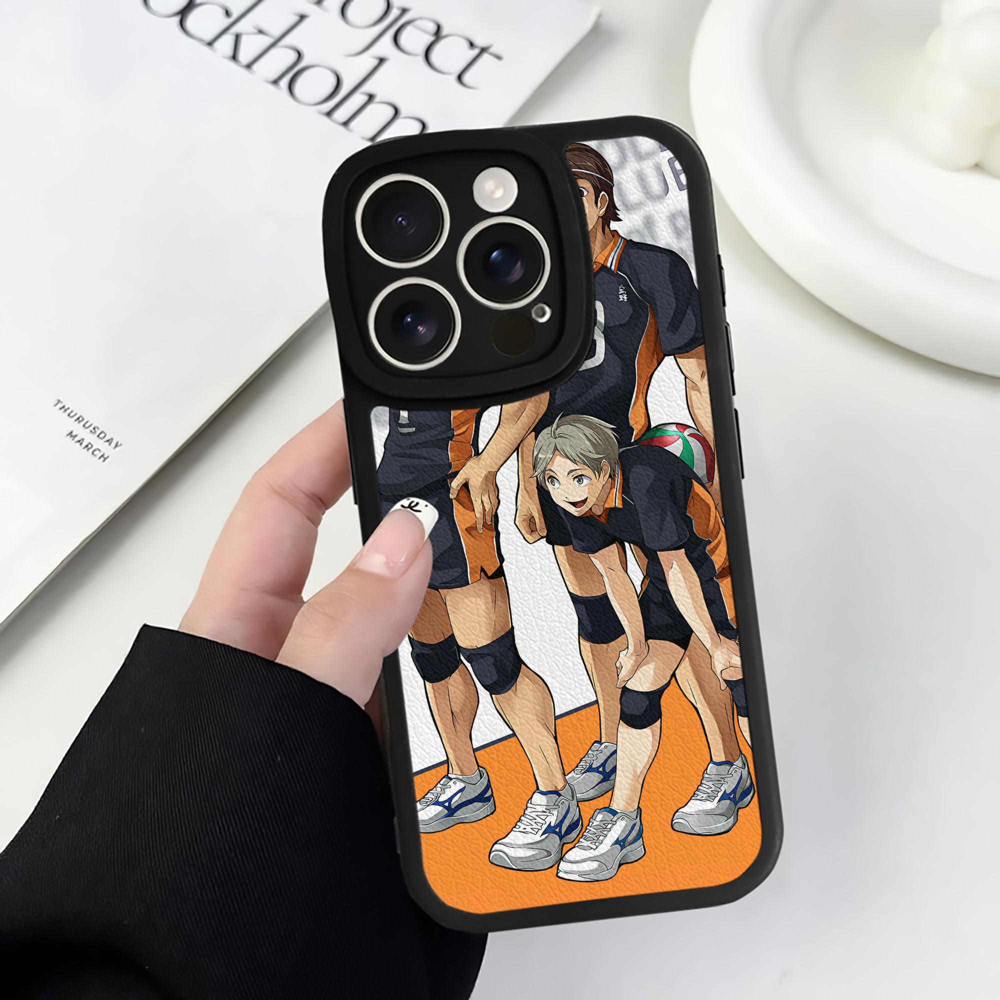 （画像用） ハイキュー!! Haikyu!! 【iPhone 16シリーズ対応】シリコンスマホケース（レザー調） 材質：シリコン